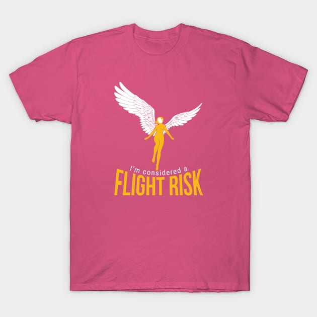 Flight Risk (winged woman) T-Shirt by andyjhunter